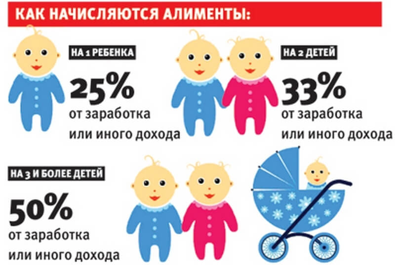 Как рассчитать процент дохода на алименты в зависимости от количества детей